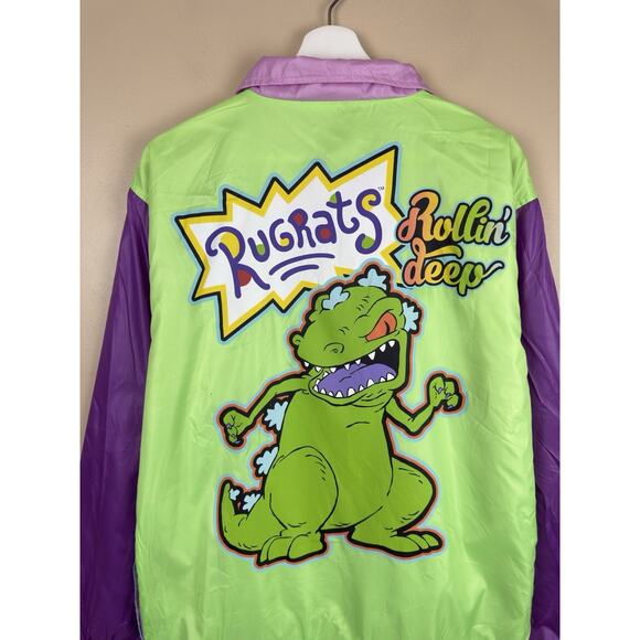 Vintage Nickelodeon Rugrats Windbreaker Jacket Size M Colorblock 90s Retro Style - Picture 7 of 16